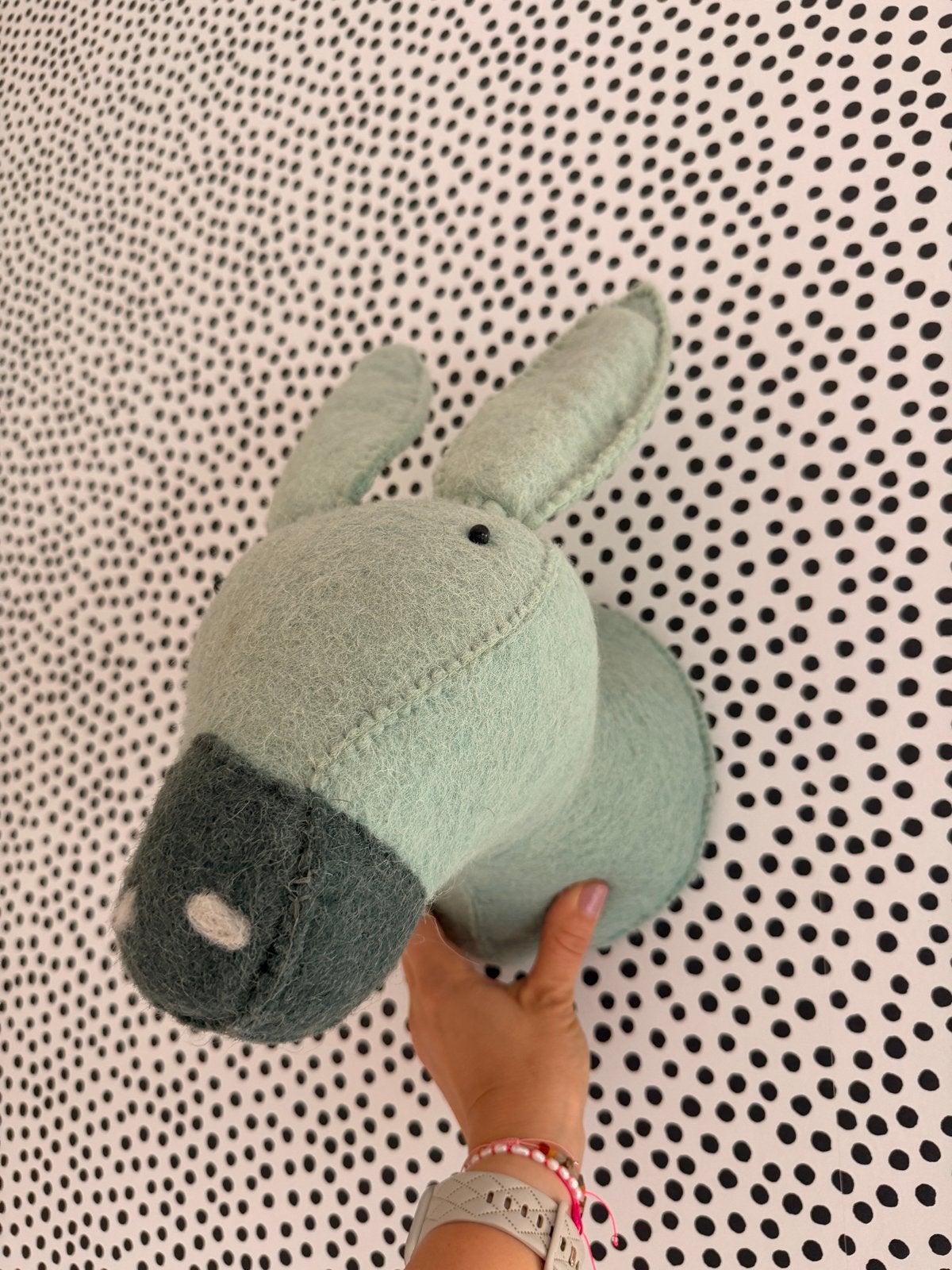 Leuke stoffen ezel wanddecoratie voor kinderkamer, Ophalen, Groen, Overige typen, Zo goed als nieuw
