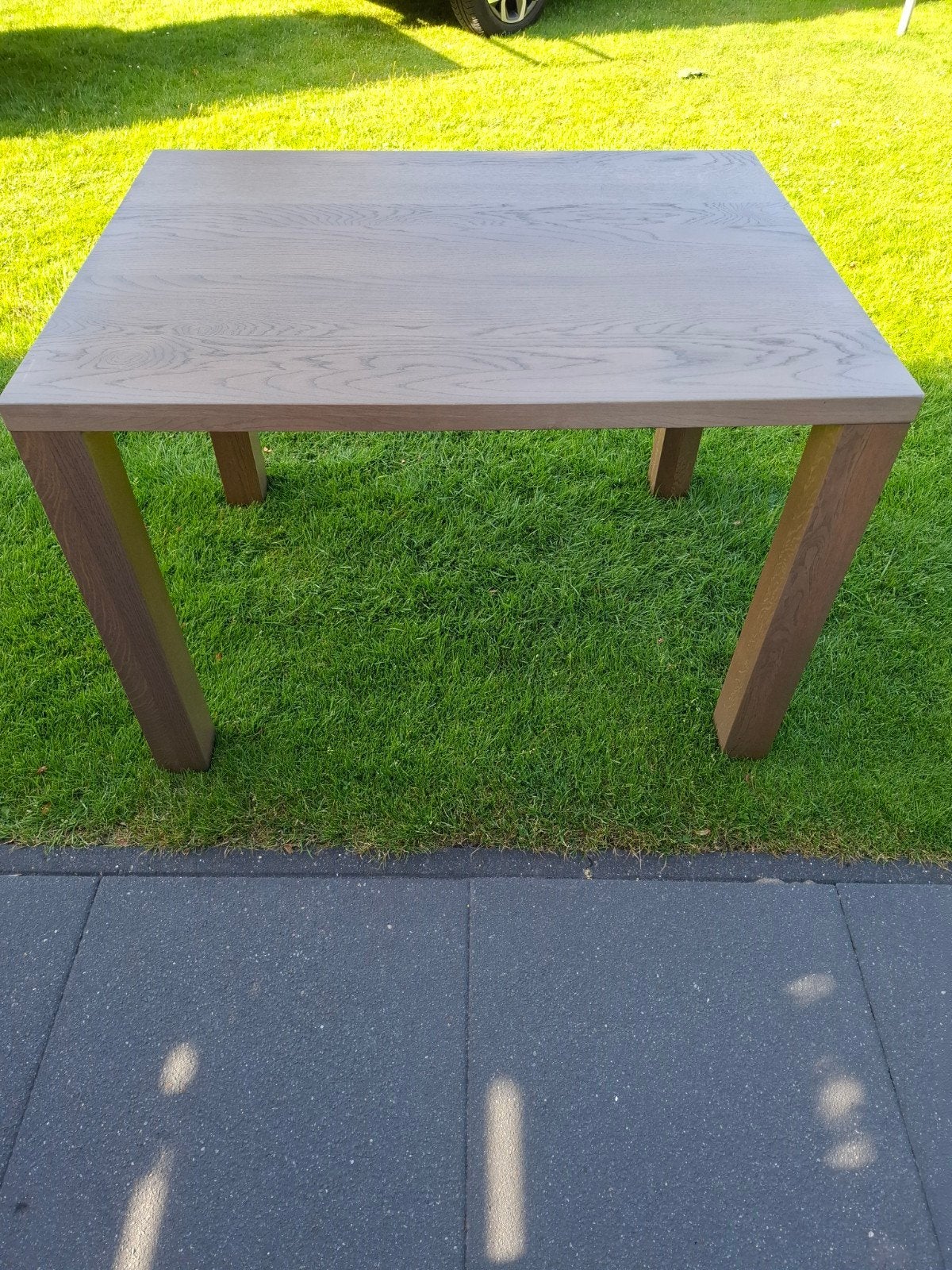 Massief eiken eettafel., Tuin en Terras, Tuintafels, Ophalen of Verzenden, Rechthoekig, Hout
