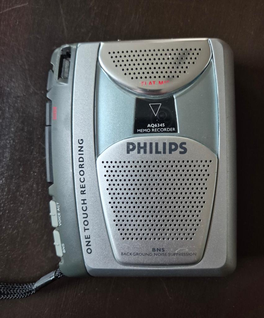 Philips AQ6345 Memo Recorder Cassette Recorder, Ophalen of Verzenden, Bandrecorder
