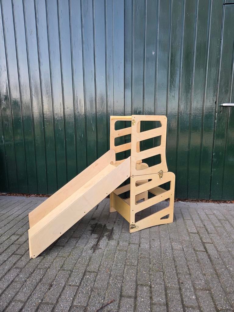 Houten leertoren met glijbaan - Montessori, Ophalen