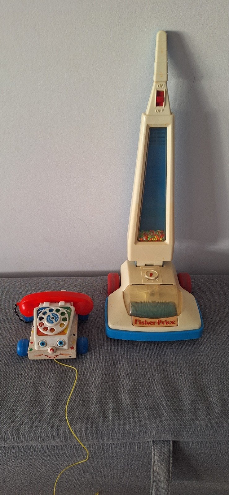 Fisher-Price speelgoed: vintage stofzuiger en telefoon, Ophalen, Gebruikt, Overige typen, Met licht