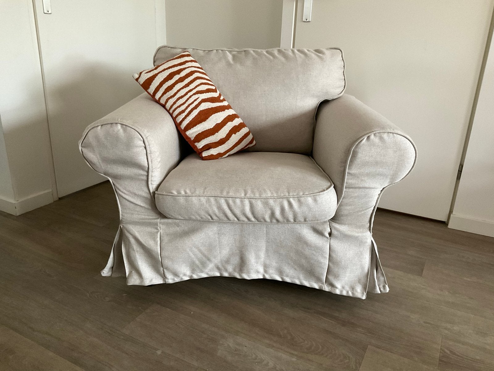 Comfortabele IKEA EKTORP fauteuil Kilanda lichtbeige, Huis en Inrichting, Fauteuils, Ophalen, Gebruikt, Stof, 75 tot 100 cm