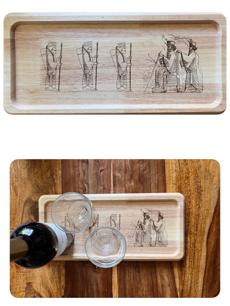 Kleine houten serveerschaal,, Cafetray, Huis en Inrichting, Woonaccessoires | Dienbladen, Ophalen of Verzenden, Nieuw, Rechthoekig