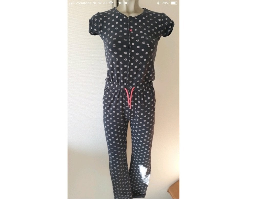 NIEUW Hema jumpsuit Pakje Onesie Broekpak Oogjes Mt 146, 152, Broek, Meisje, Nieuw, Ophalen of Verzenden