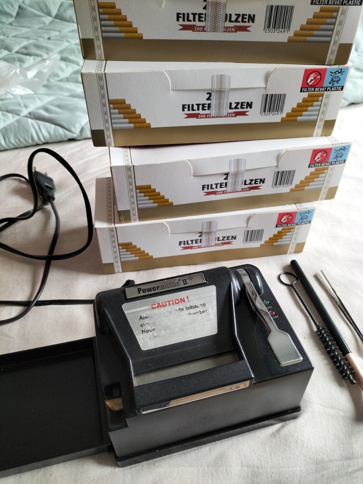 Powermatic 2 electrische sigarettenmaker met 4 dozen filterh, Ophalen, Gebruikt