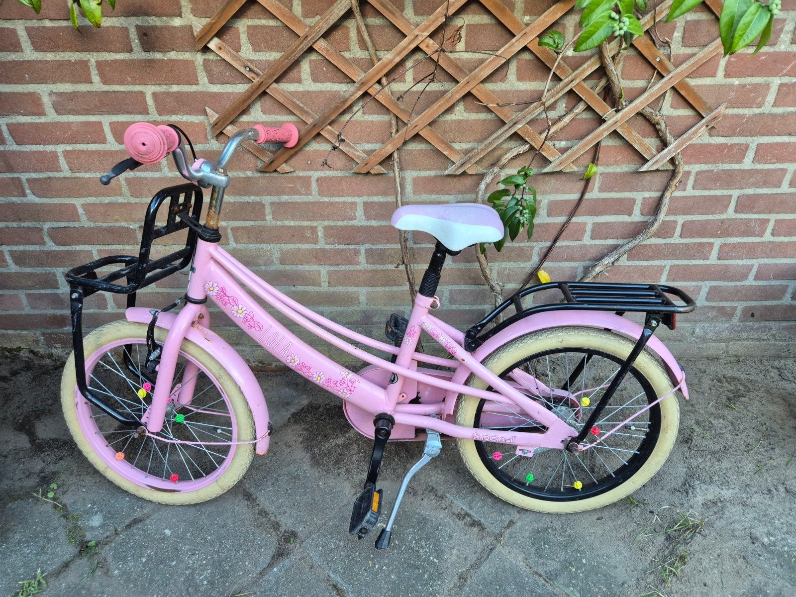 Roze meisjesfiets 16 inch, Terugtraprem, Ophalen of Verzenden, Popal, 16 tot 20 inch