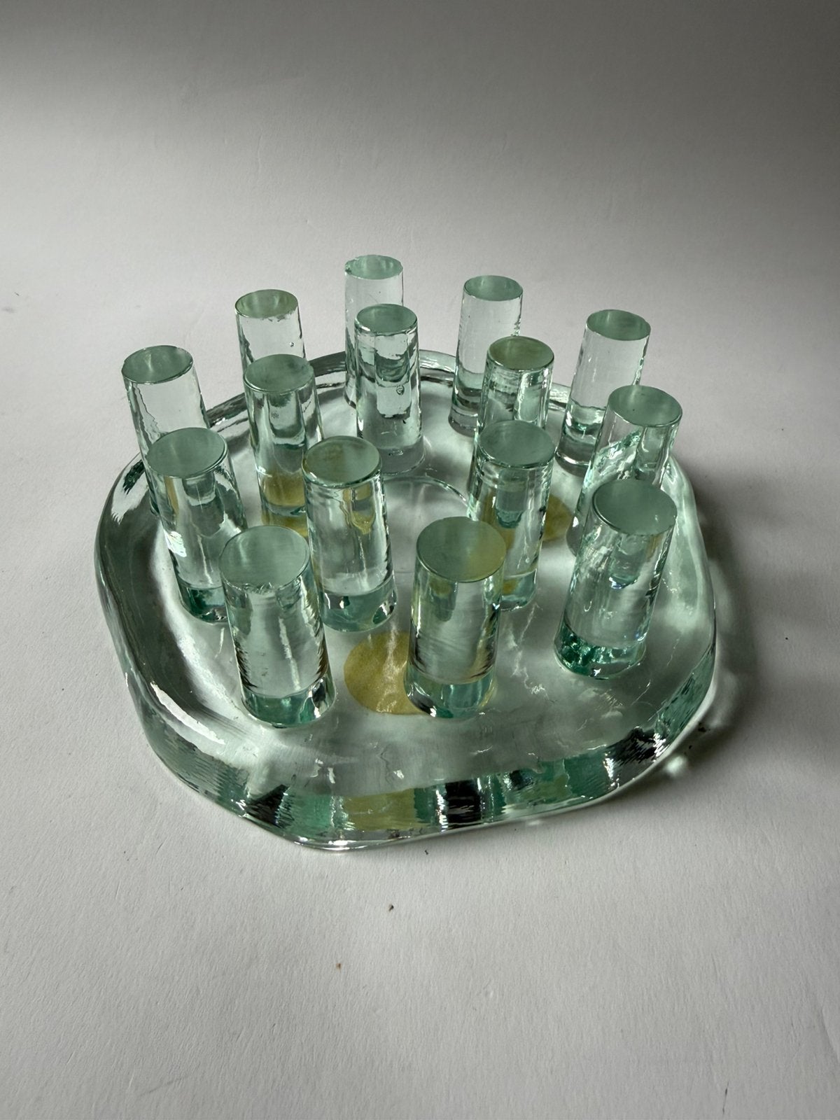 Vintage iceglass theelicht, Antiek en Kunst, Ophalen of Verzenden