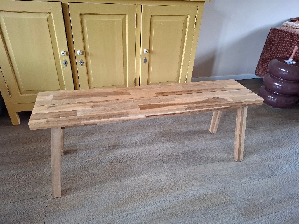 Ikea houten bankje Skogsta, Ophalen, Zo goed als nieuw, Hout