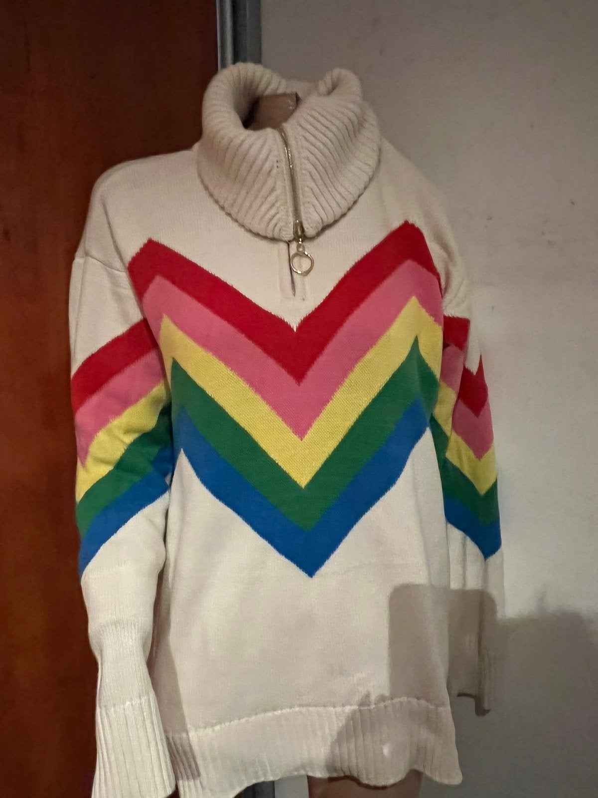 MUMU trui met rits maat S origineel ZGAN regenboog, F, Wit, Mumu, Ophalen of Verzenden
