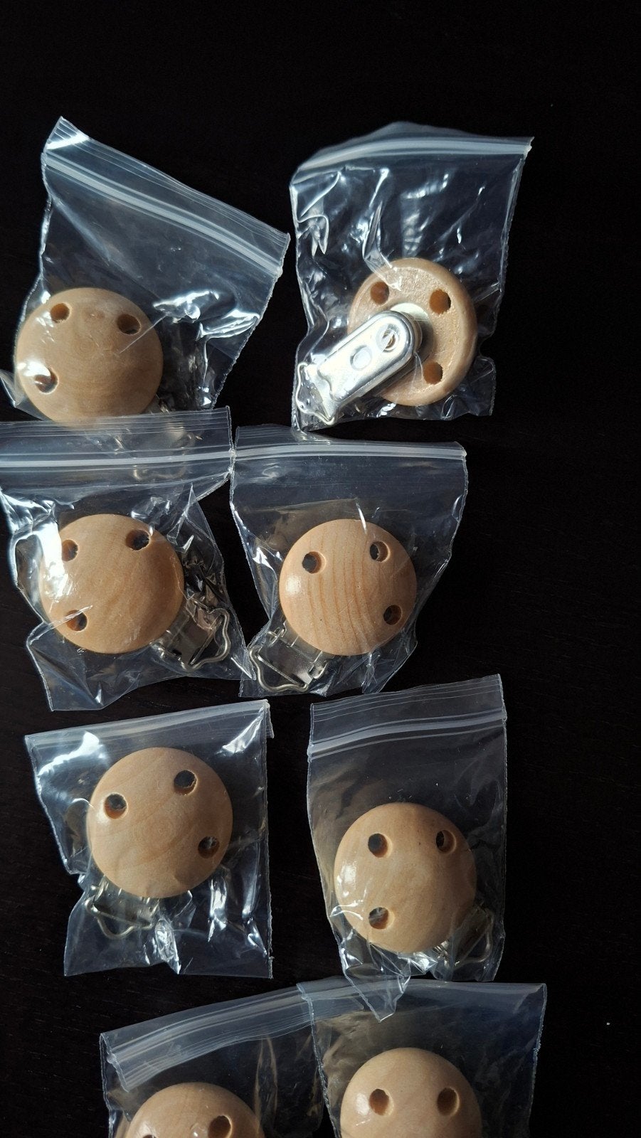 6 Nieuwe Houten Speenclips . 3 cm., Ophalen of Verzenden, Nieuw