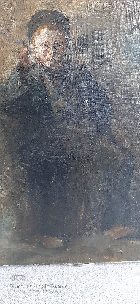 schilderij D. Meelis, Paneel, Overige stijlen, Portret of Personen, Ophalen of Verzenden