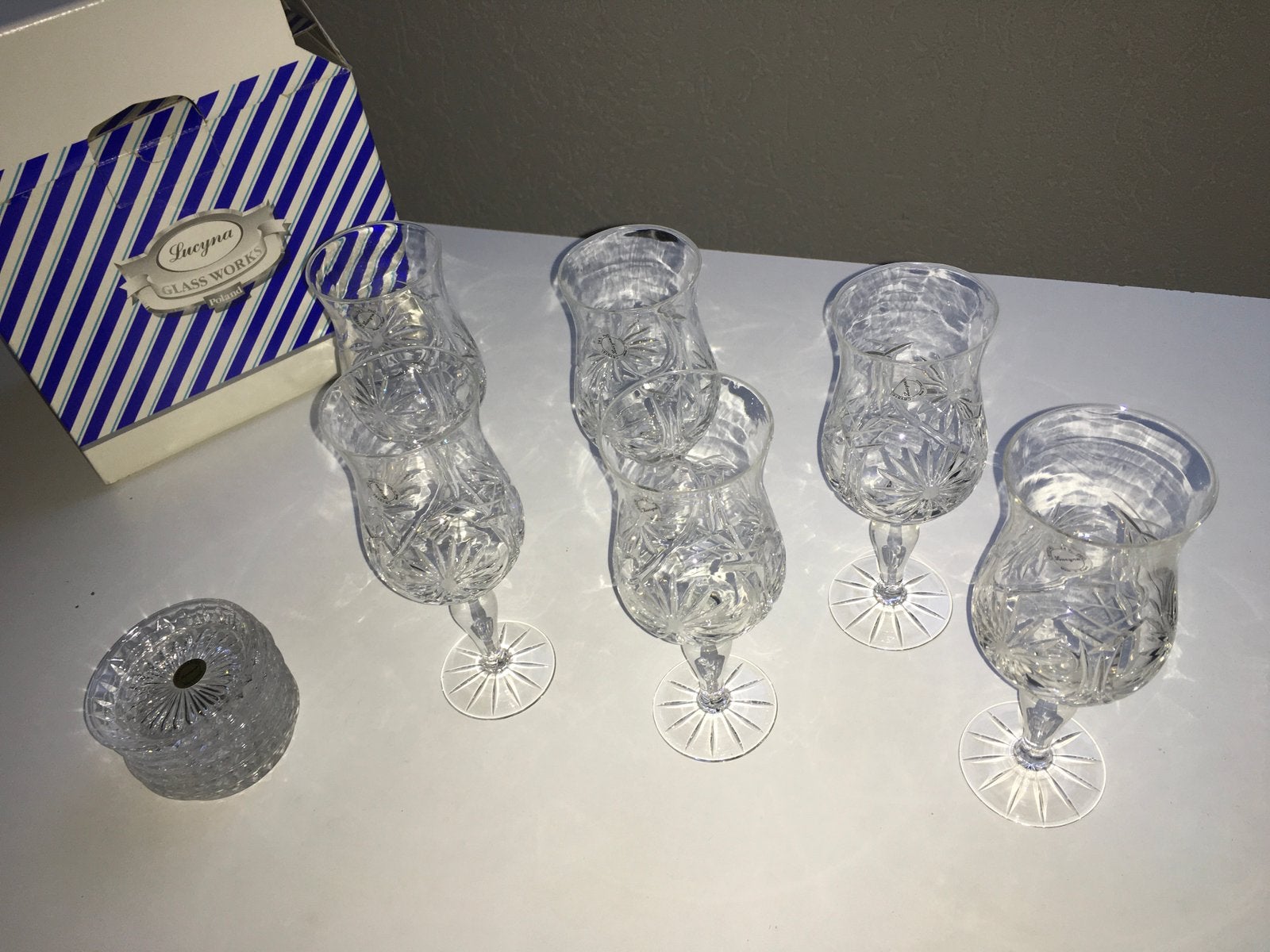 KRISTALLEN GLAZEN met 6 KRISTALLEN ONDERZETTERS, Verzamelen, Ophalen of Verzenden, Nieuw, Overige typen