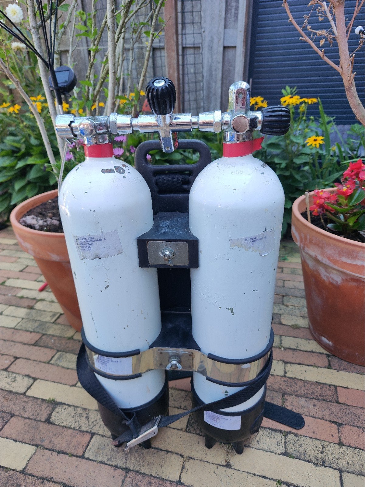Dubbelset 2x7L duikflessen, Watersport en Boten, Duiken, Ophalen, Duikfles