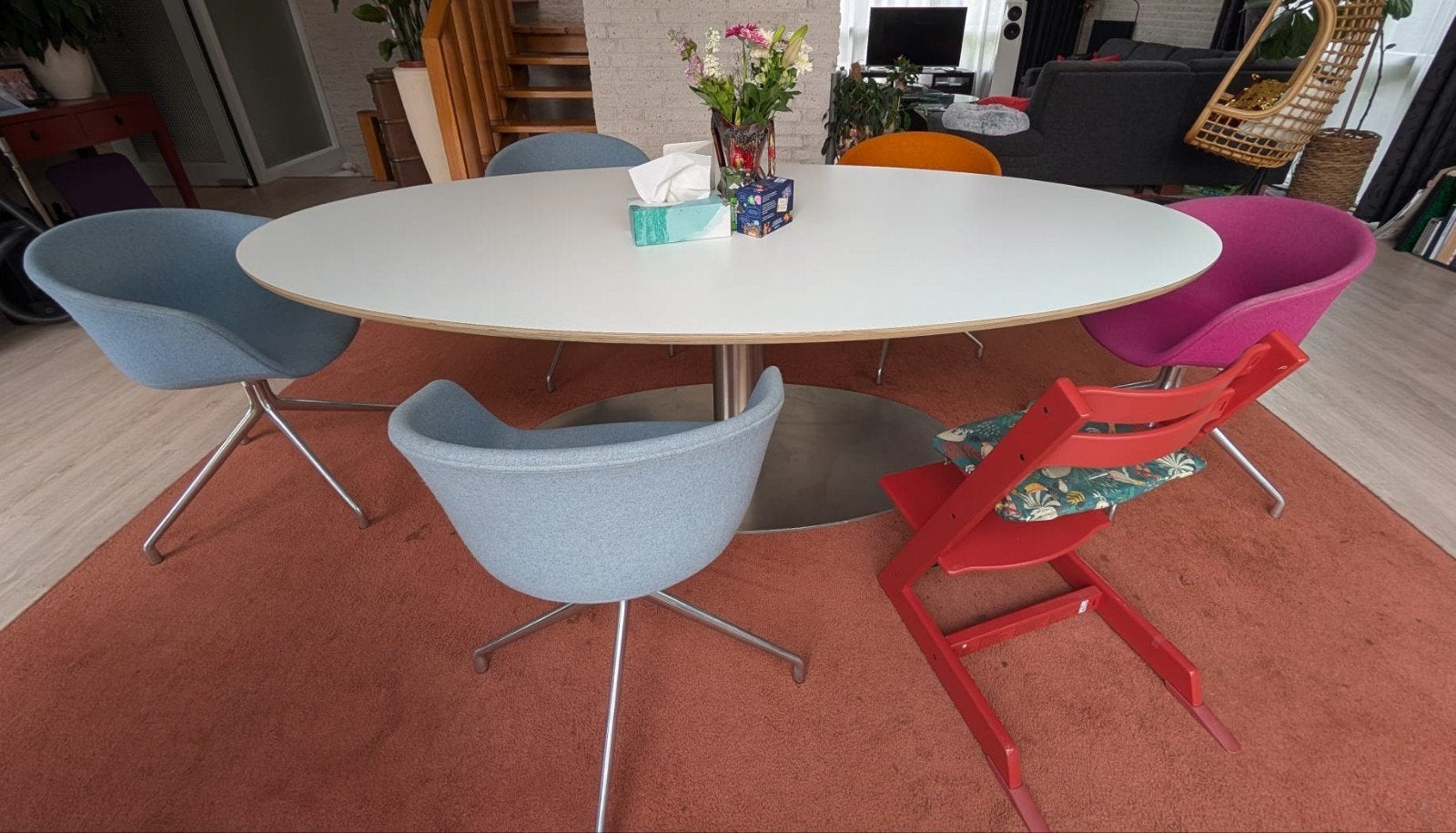 Rob Brandt Superellips ovale eettafel/vergadertafel, Ophalen, 100 tot 150 cm, 200 cm of meer, Zo goed als nieuw