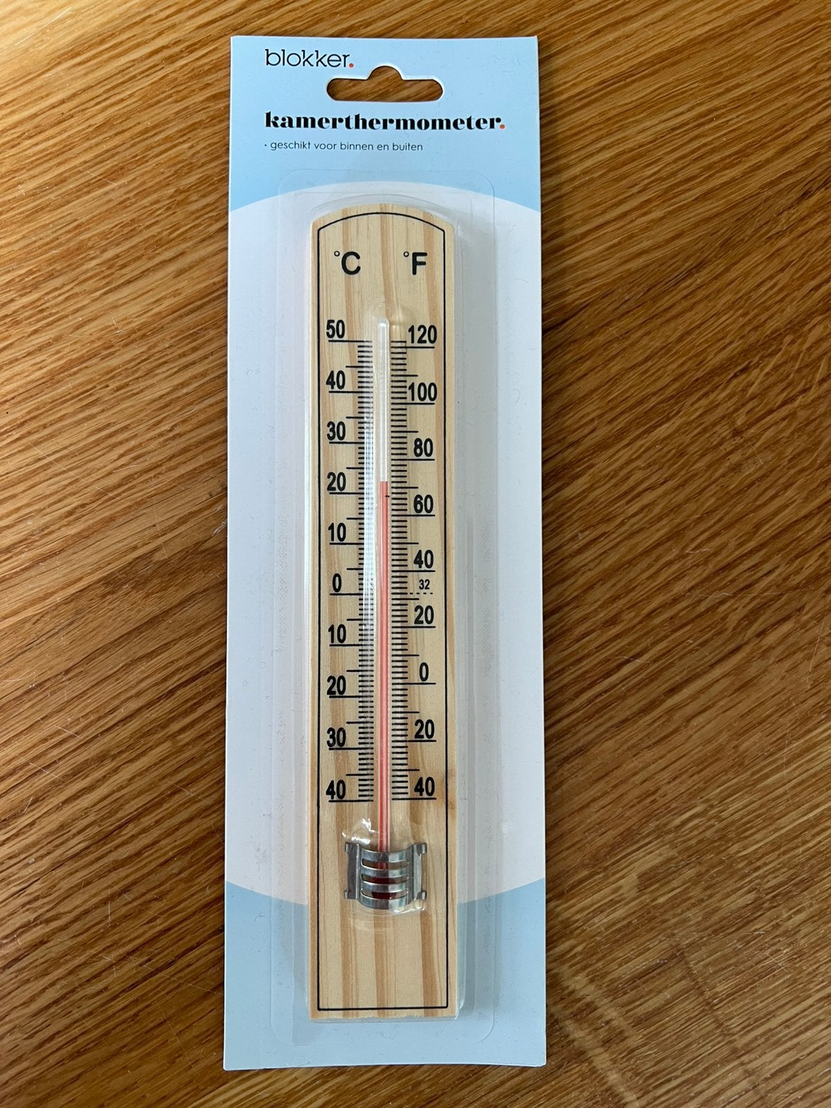 Nieuwe houten thermometer voor binnen en buiten, Ophalen of Verzenden, Nieuw, Binnenthermometer