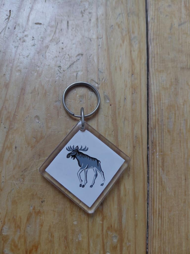 Sleutelhanger Eland & Zweedse Kaas Norrost Zweden hert, Ophalen of Verzenden, Gebruikt, Dier of Natuur