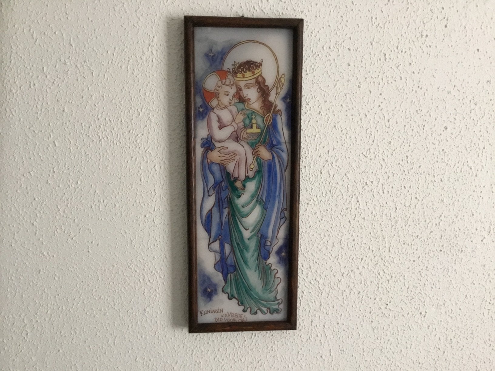 Moeder met kind op glas van Piet Koppens, Ophalen of Verzenden