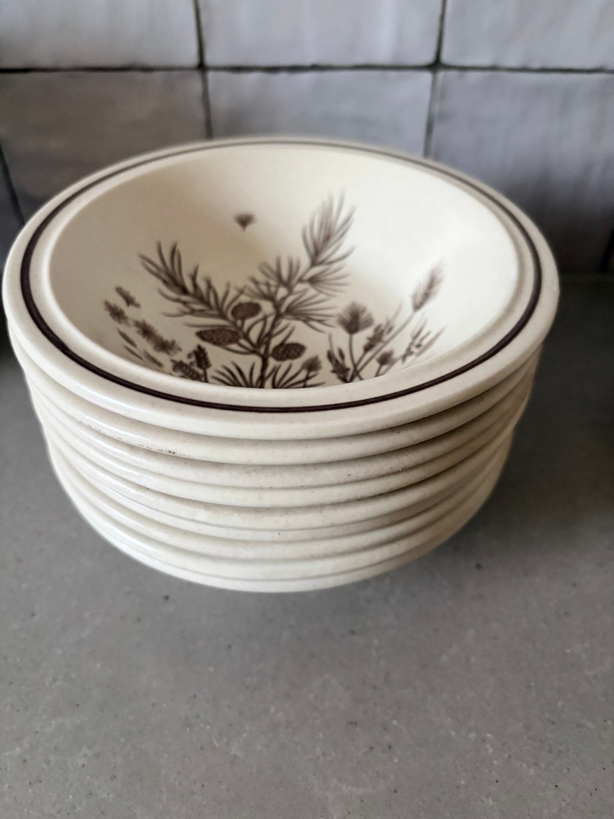 Set van 9 Vintage Pinewood Schaaltjes - W.H. Grindley Co Ltd, Antiek en Kunst, Ophalen of Verzenden