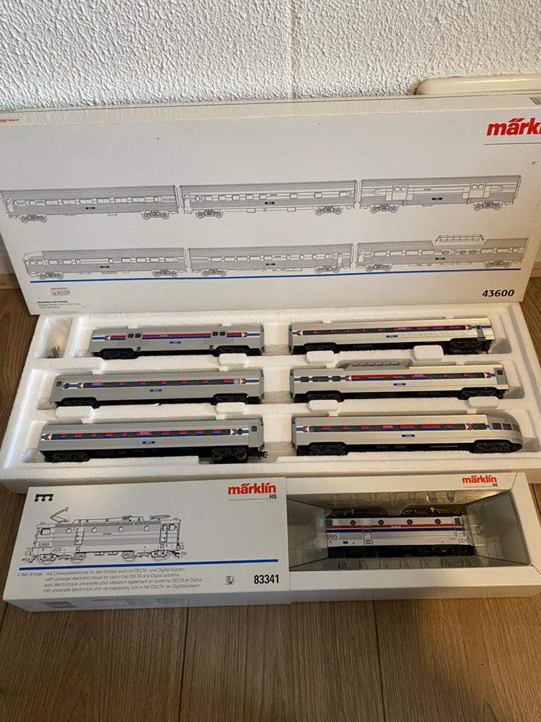 Zeer mooie marklin Amtrak treinset 83341 en 43600, Hobby en Vrije tijd, Modeltreinen | H0, Wisselstroom, Treinset, Ophalen of Verzenden