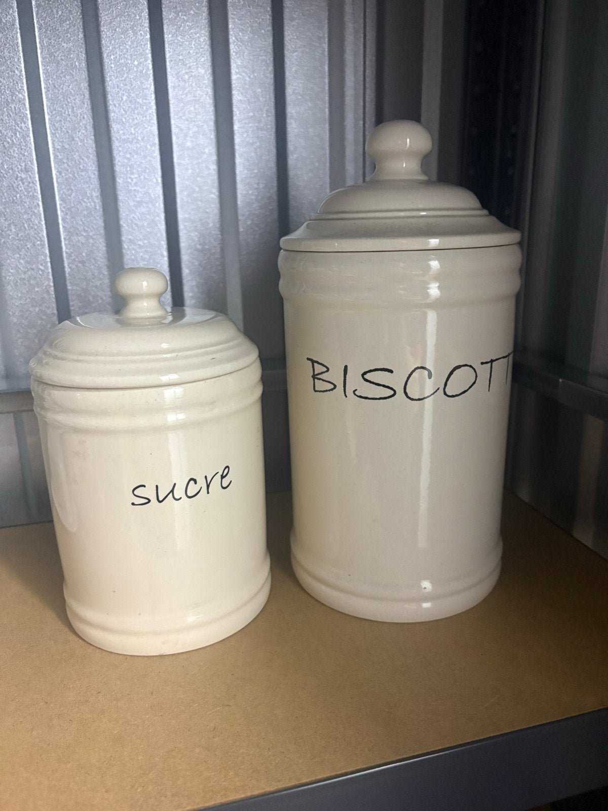 Riviera Maison Voorraadpotten - Sucre & Biscotti, Zo goed als nieuw, Voorraadpot, Steen/keramiek, Riviera Maison