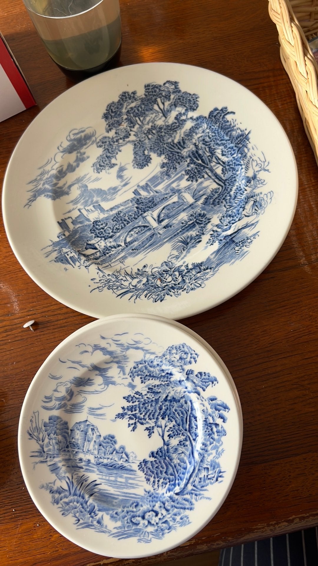 Wedgwood Countryside Gebaksservies - Vintage Blauw/Wit, Ophalen