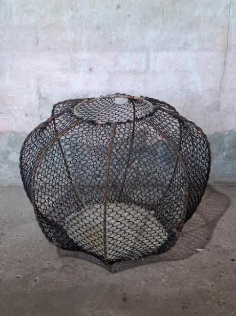 Oude antieke metalen fuik zweeds kreeftenfuik krabbenfuik, Gebruikt, T, Ophalen of Verzenden, N