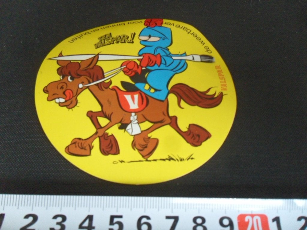 sticker strip ridder harnas te paard VALSPAR weerbare verf, Ophalen of Verzenden, Zo goed als nieuw