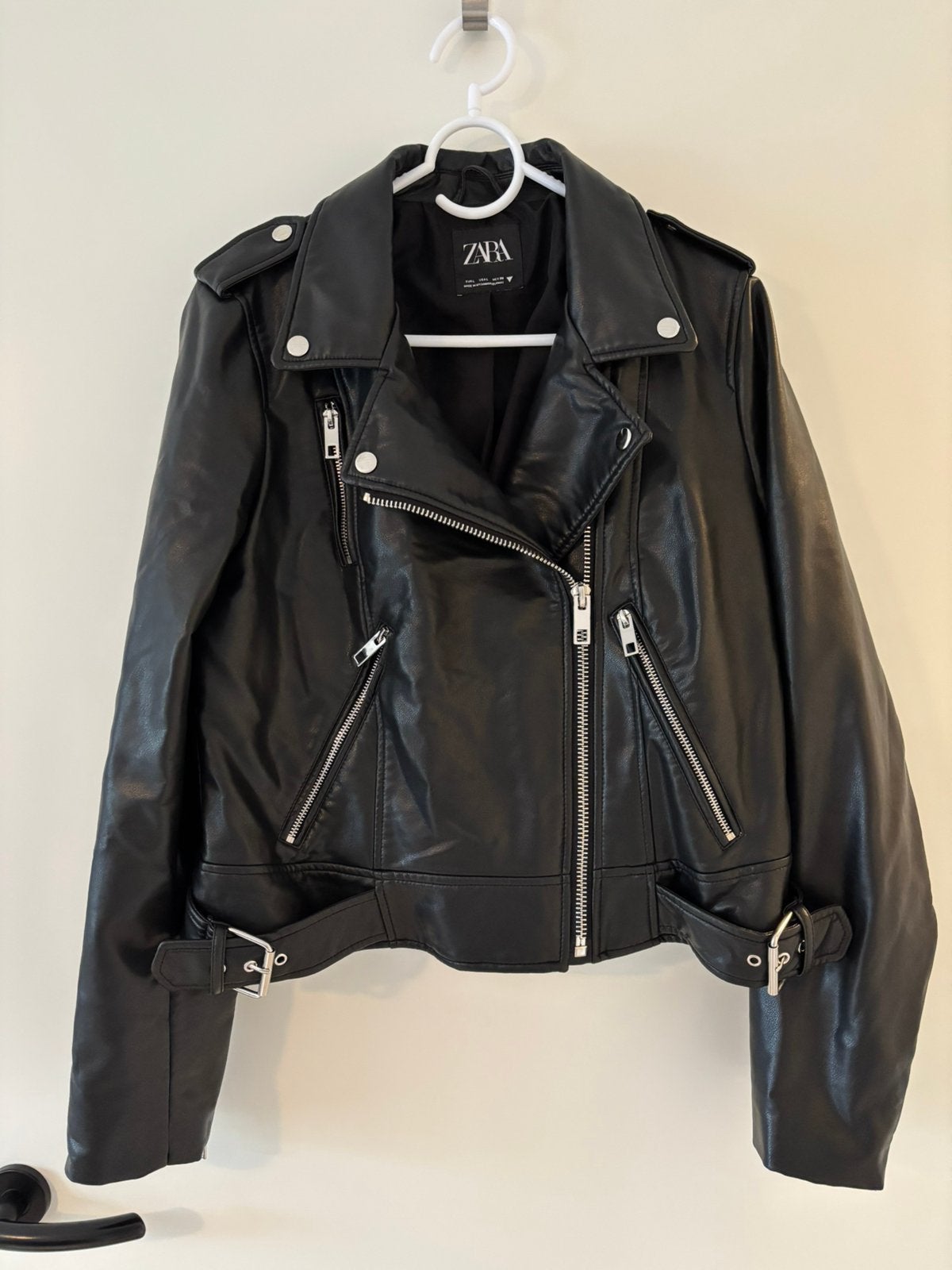 Zara zwart bikerjack maat L, Ophalen of Verzenden, Zo goed als nieuw, Maat 38/40 (M), Zwart