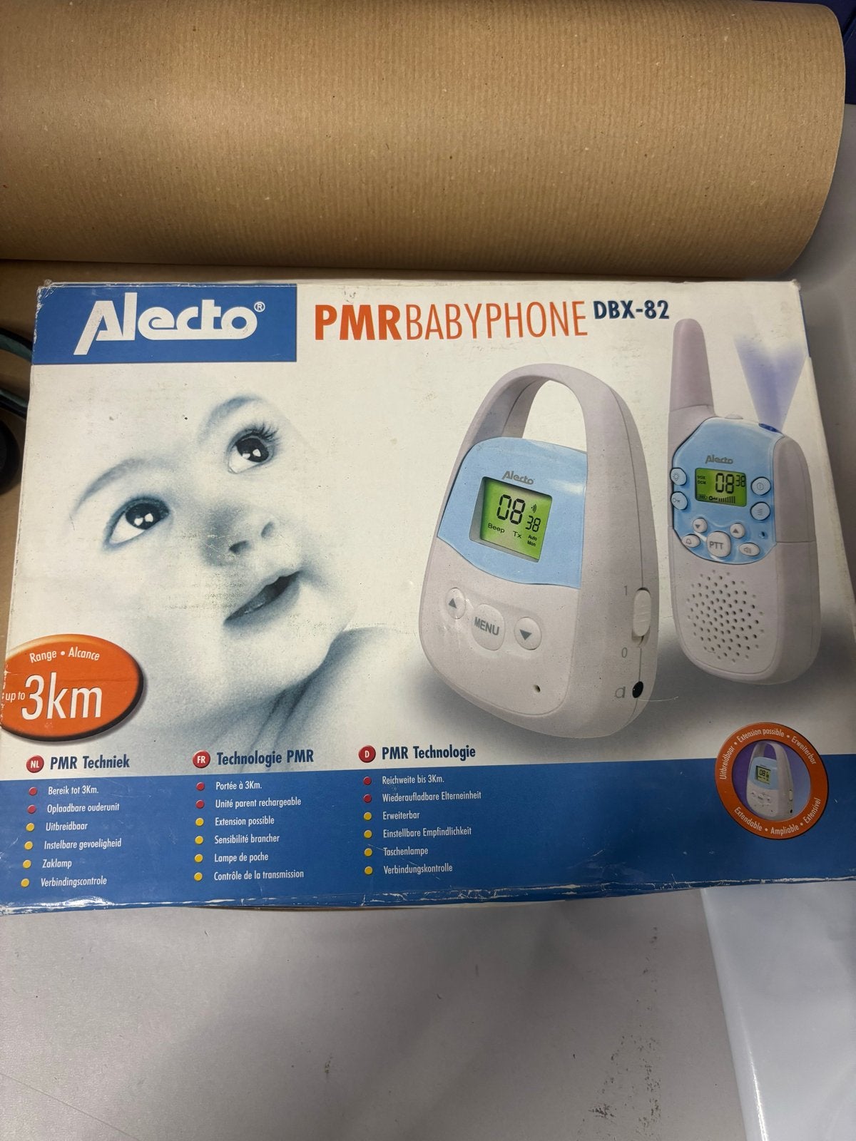 Alecto PMR Babyfoon DBX-82 - Nieuw in doos, verpakking besch, Kinderen en Baby's, Delta, Nieuw, Ophalen of Verzenden, 250 meter of meer