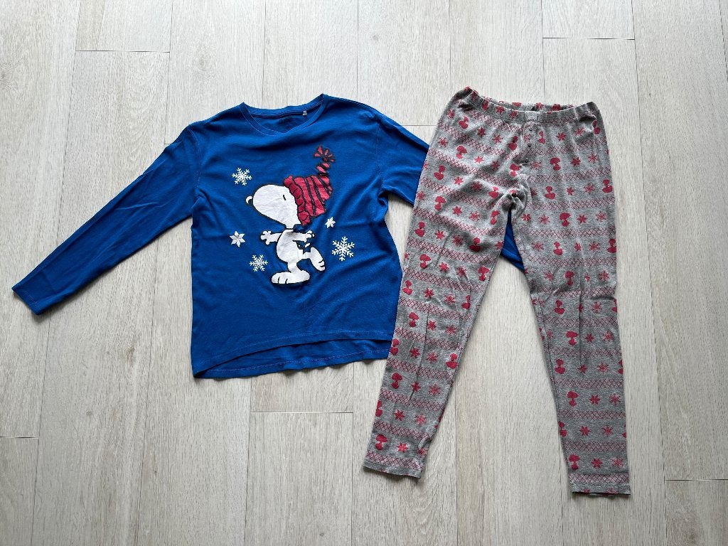 NIEUW Peanuts Snoopy Winter Pyjama Set Setje Blauw, Small, Kleding | Dames, Snoopy, Ophalen of Verzenden, Zo goed als nieuw, Maat 36 (S)