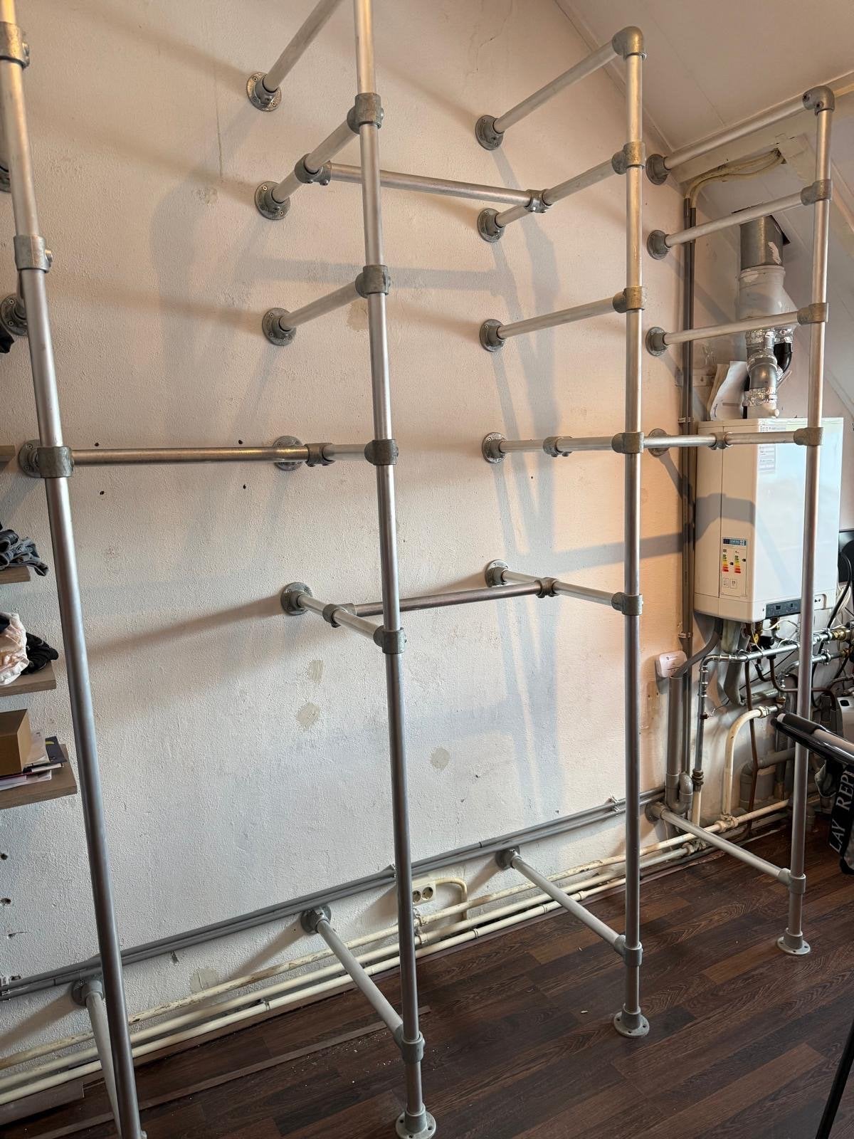 Industriële kledingkast/open kast van steigerbuizen, Huis en Inrichting, Ophalen, Gebruikt, 200 cm of meer, Minder dan 25 cm