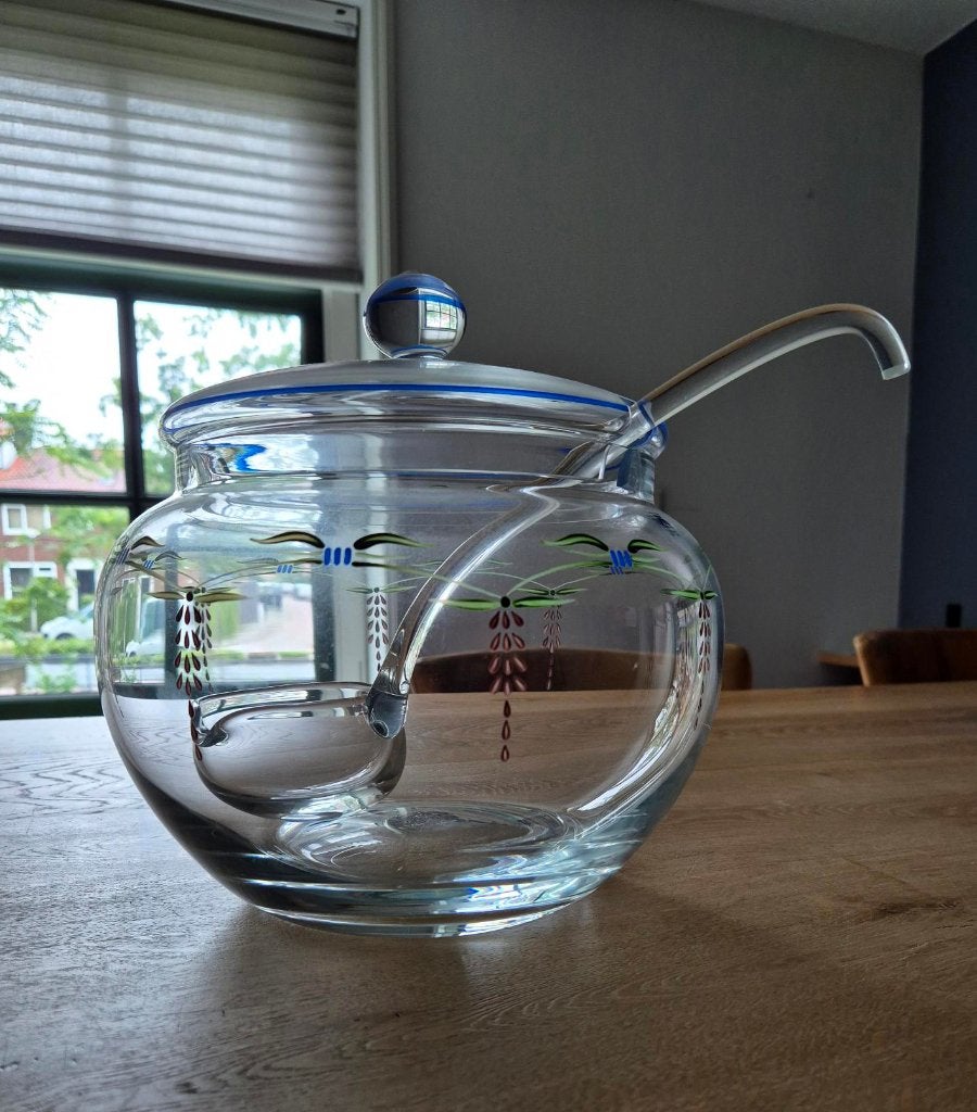 Vintage Magnor Norway Glazen Punch Bowl met Lepel, Ophalen of Verzenden