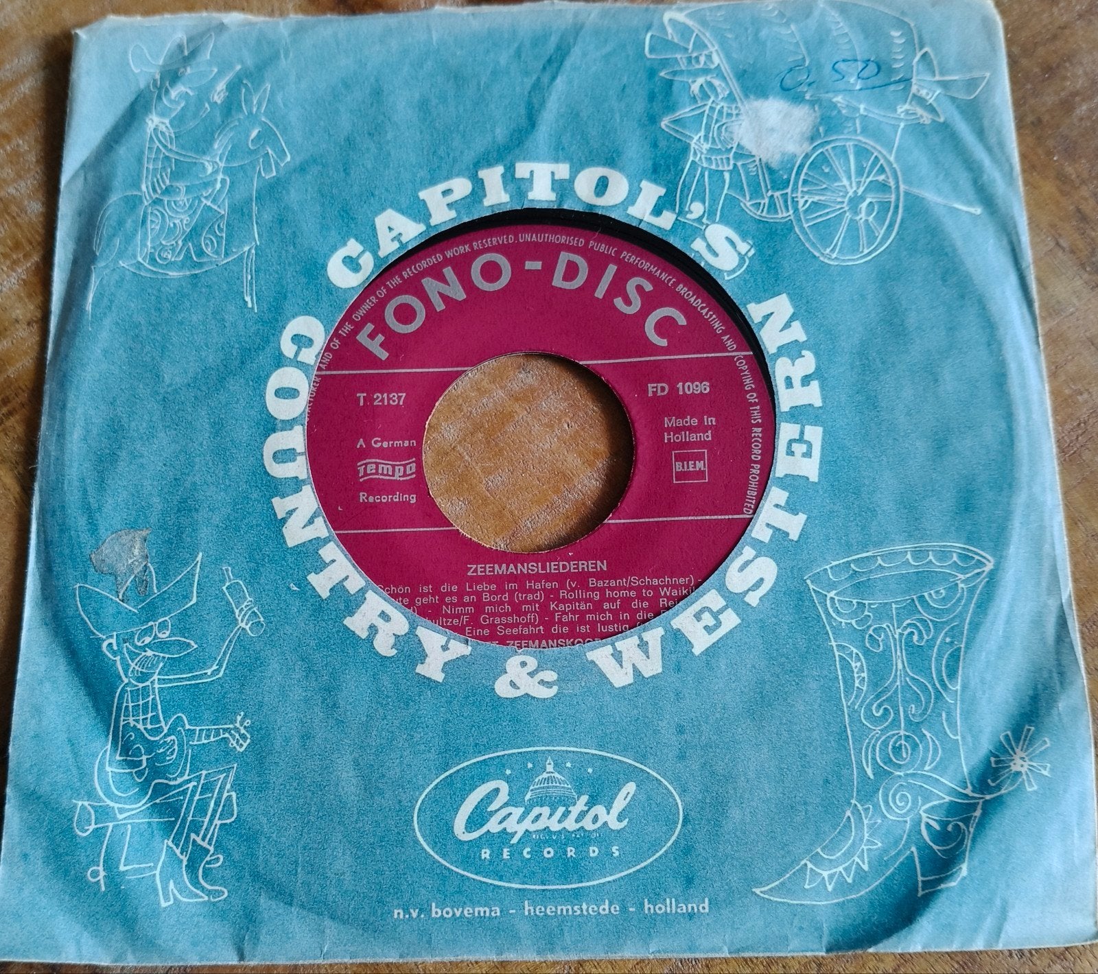 Capitol's Fono-Disc - Zeemansliederen (Country & Western), Ophalen, Gebruikt