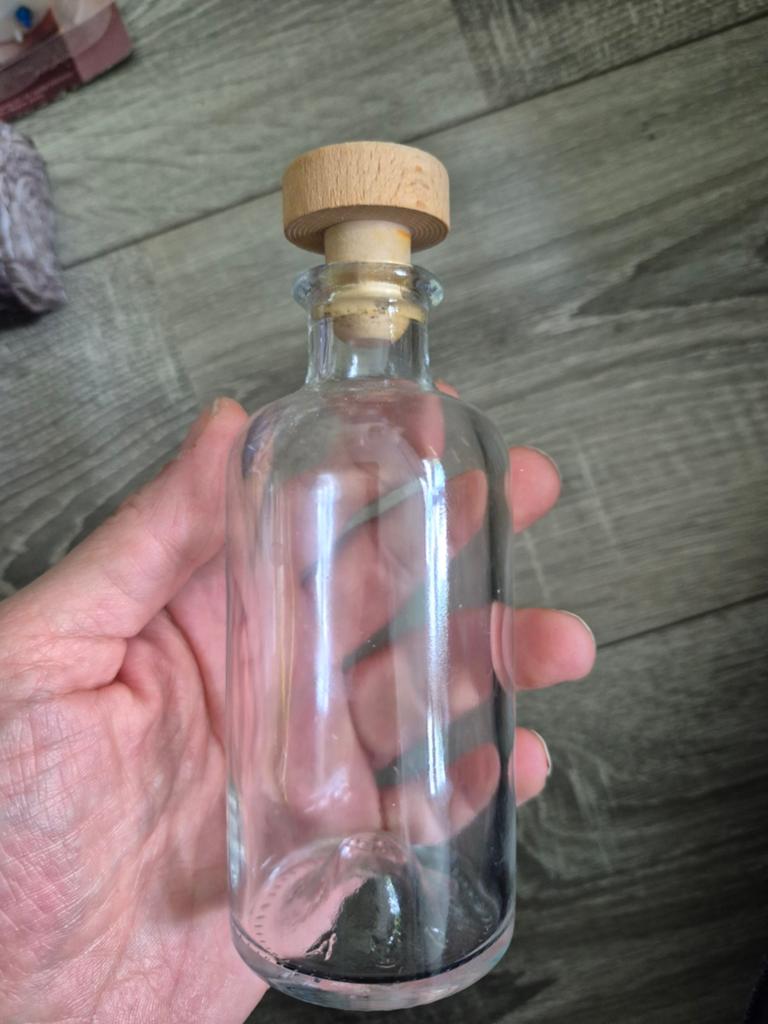 Leeg Glazen Flesje met Kurk - Decoratie/Opslag, Ophalen of Verzenden