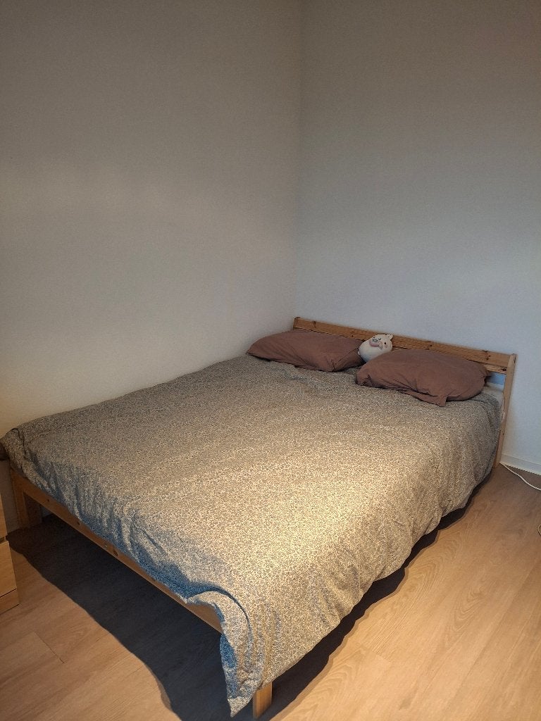 Bed (Bedframe and matress), Ophalen, Bruin, Tweepersoons, 200 cm