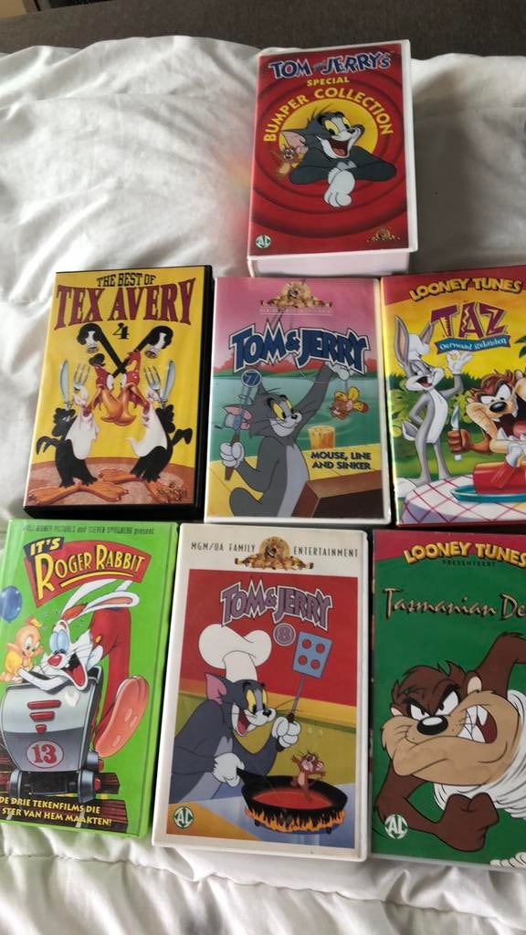 Tex Avery loony Tunes Tom & Jerry VHS, Alle leeftijden, Ophalen of Verzenden, Zo goed als nieuw