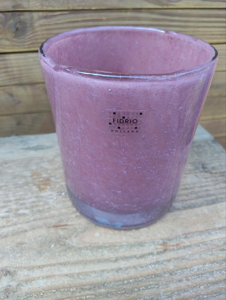 Fidrio Cilinder vaas - Vintage Pink - Mondgeblazen glas, Ophalen of Verzenden
