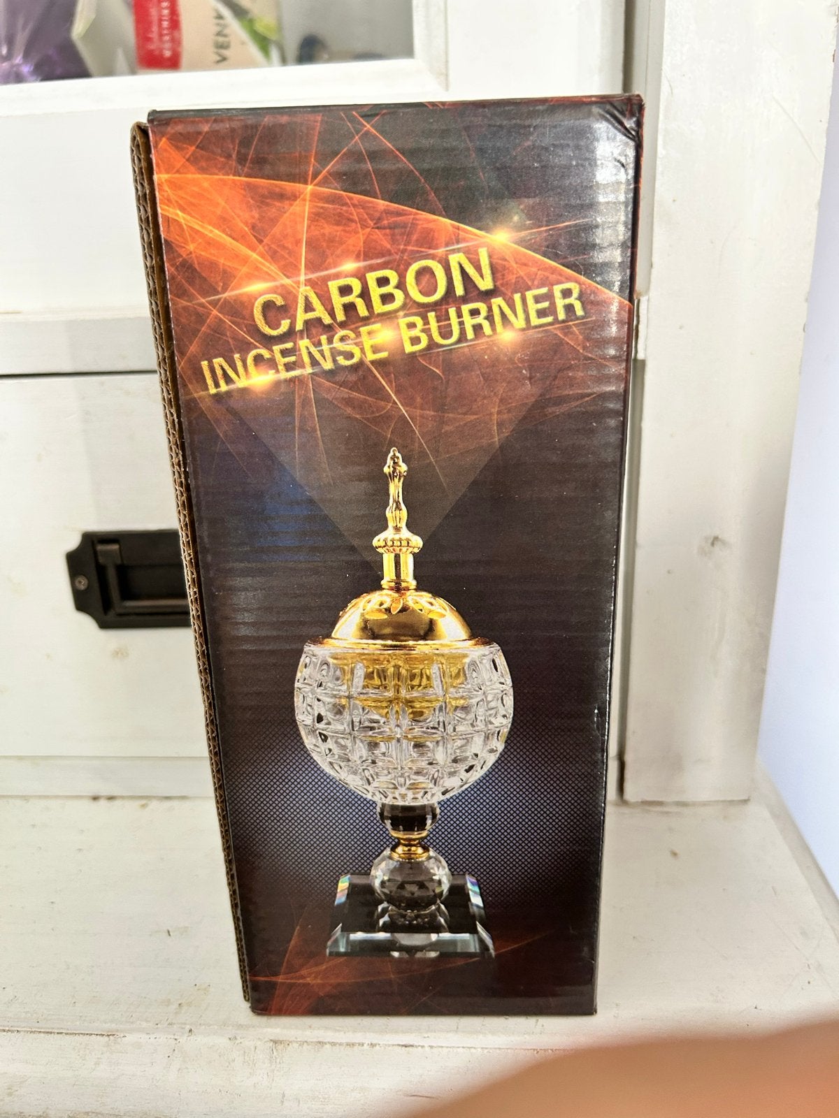 Carbon Wierookbrander - Kristal & Goud, Nieuw, Ophalen of Verzenden, Oosters, Goud