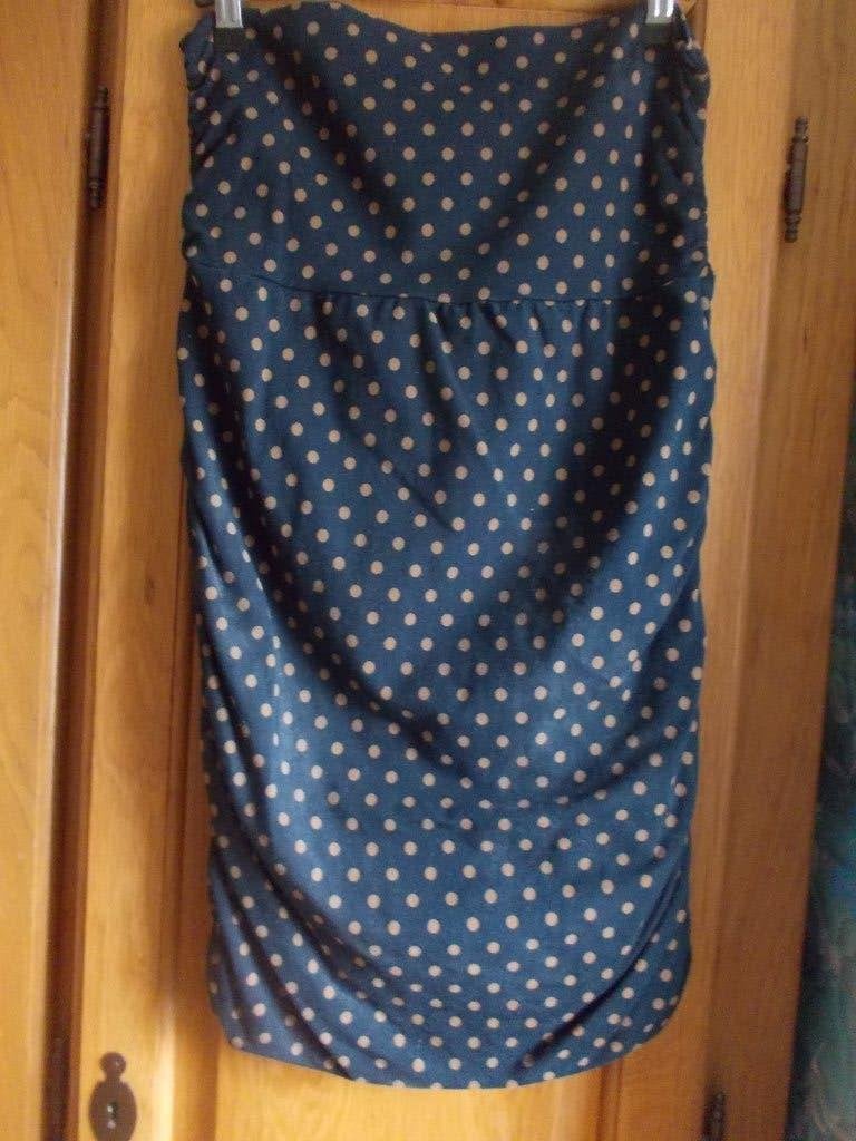 Mooie donkerblauwe rok met bruine stippen, Promiss, S., Ophalen, Promiss, Blauw, Zo goed als nieuw