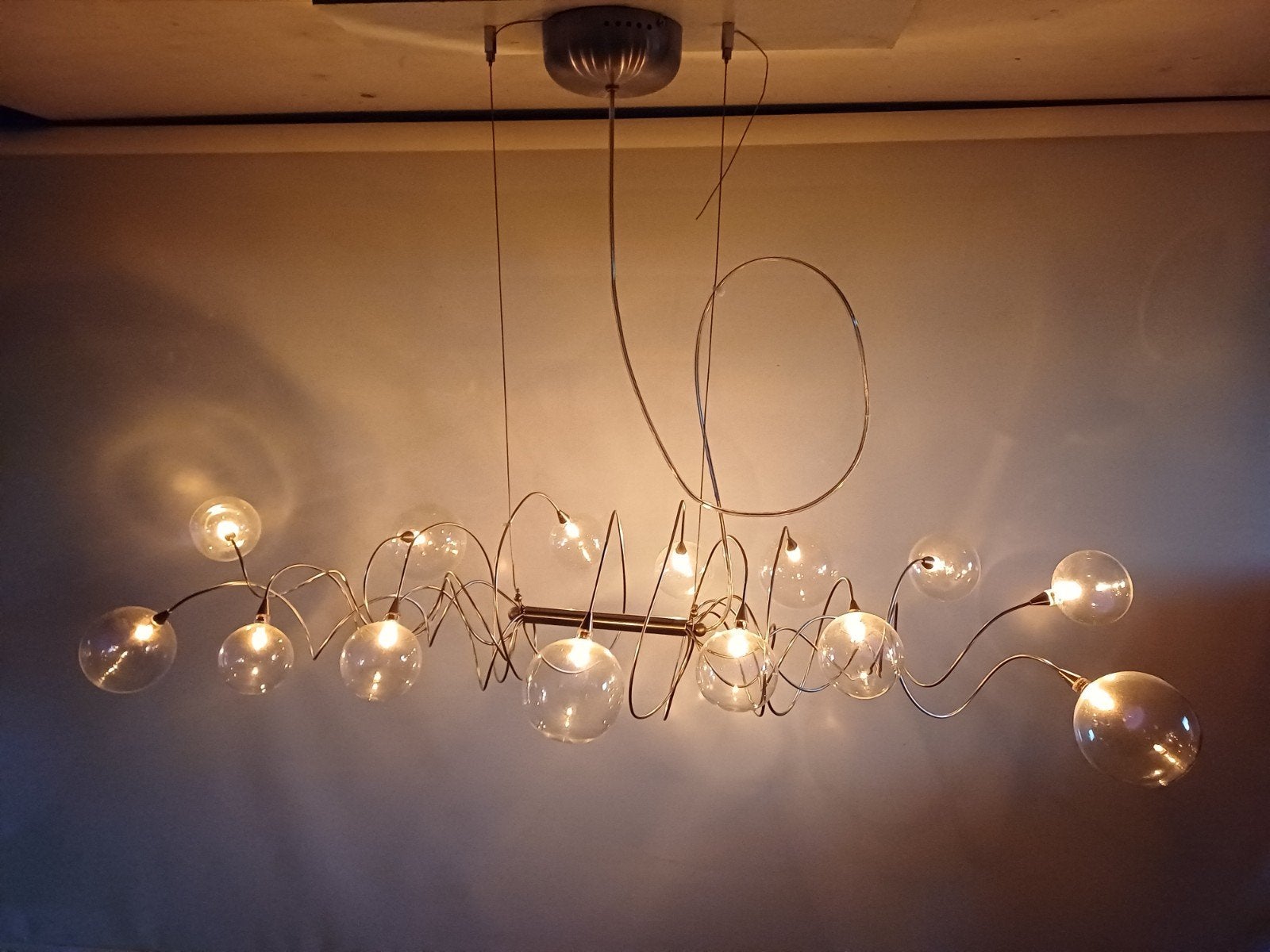 harco loor design lamp big bubbels 14 heldere bollen Kite, Huis en Inrichting, Ophalen, Design, Zo goed als nieuw, Glas