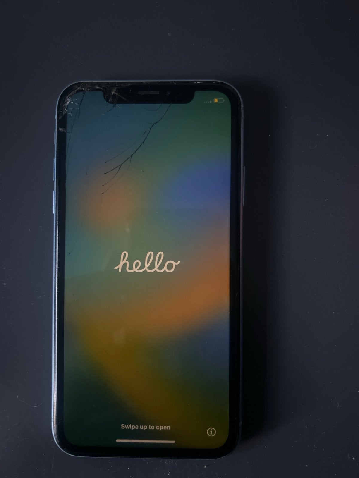 iPhone XR Blauw - Scherm & achterkant barsten met face id, Gebruikt, Blauw, IPhone XR, Ophalen of Verzenden