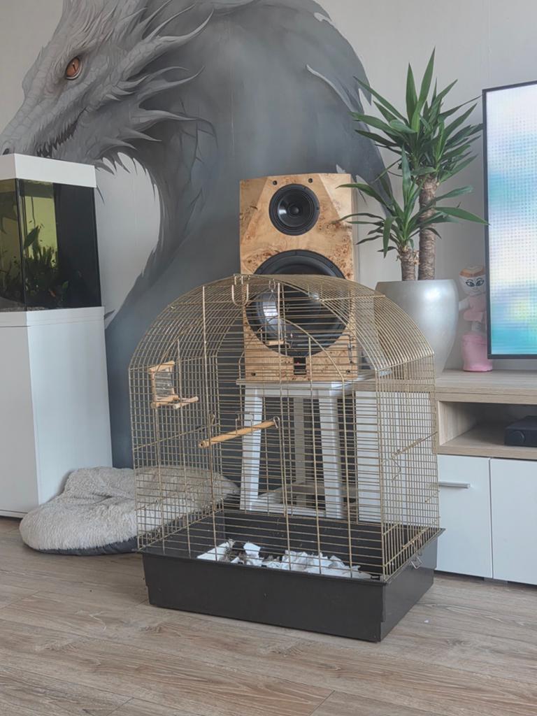 Gratis grote vogelkooi met accessoires, Ophalen