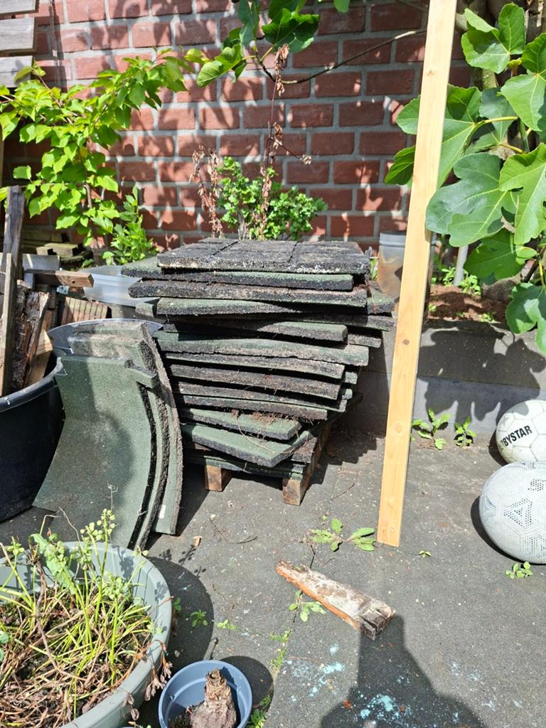 Rubberen terrastegels 50x50 cm, circa 25 stuks, Tuin en Terras, Ophalen, Gebruikt, Rubber, 5 tot 10 m²