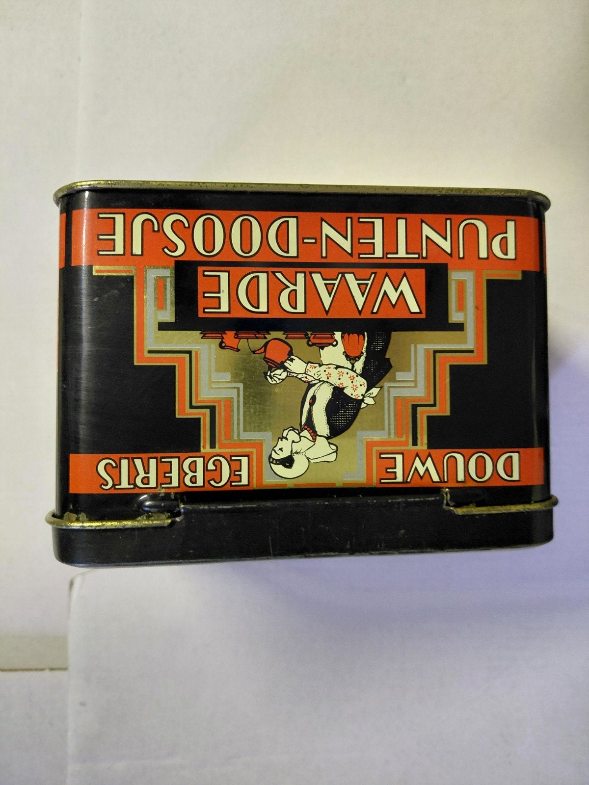 Vintage Douwe Egberts Punten Doosje - Zwart/Oranje, Ophalen