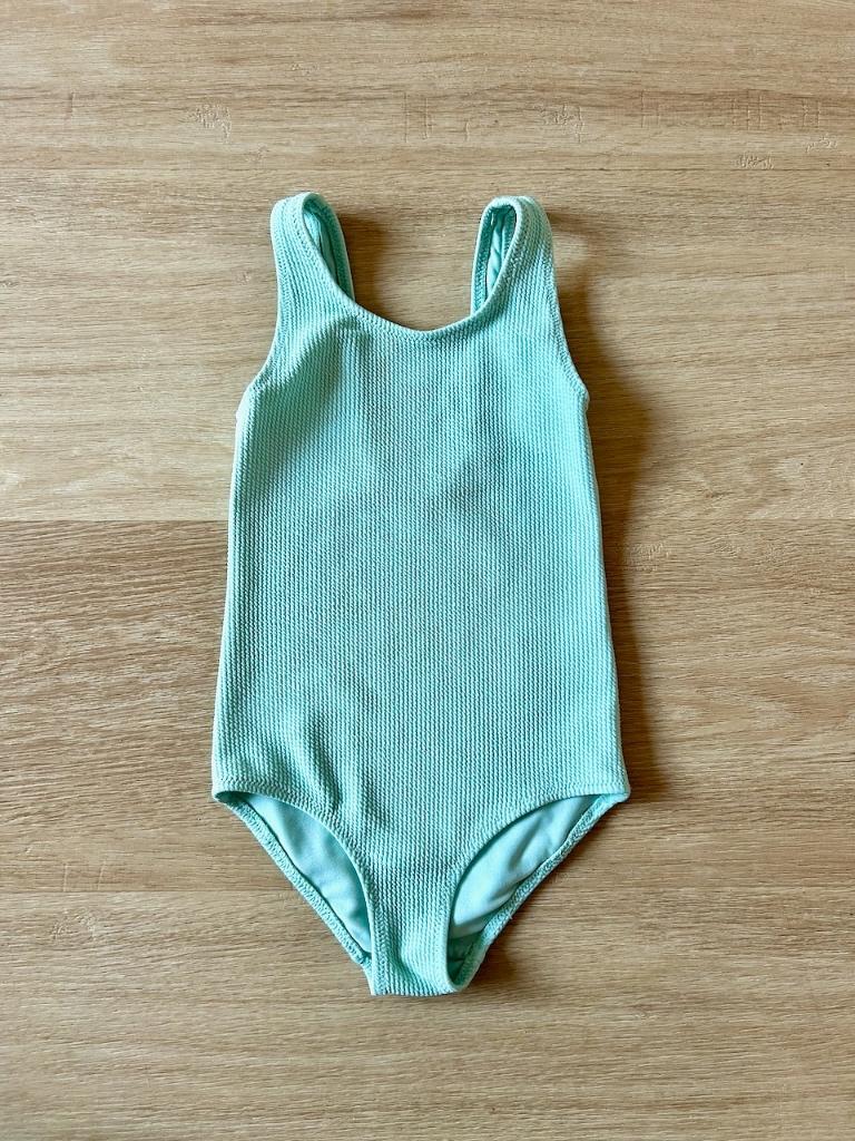 Z.g.a.n. Groen badpak met structuur, H&M, maat 110 / 116, Kinderen en Baby's, Babykleding | Baby-zwemkleding, Meisje, Overige maten