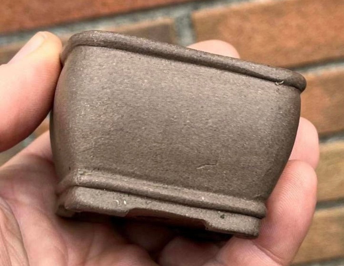 Bonsai pot bruin ongeglazuurd aardewerk 6,4x6,4x4,4, Tuin en Terras, Vierkant, Ophalen of Verzenden, Zo goed als nieuw, Aardewerk