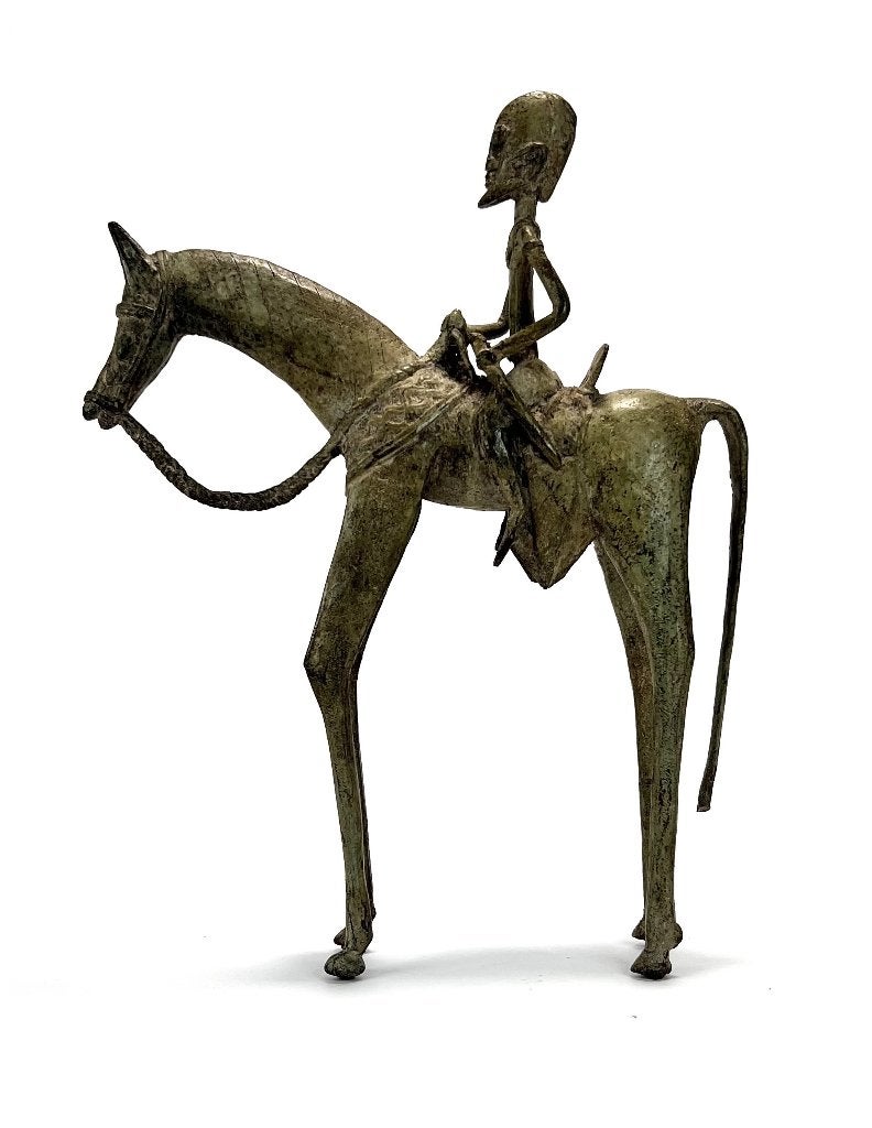 19. Bronzen beeld, Mali - Dogon ruiter, Afrika, 20e eeuw, Ophalen of Verzenden