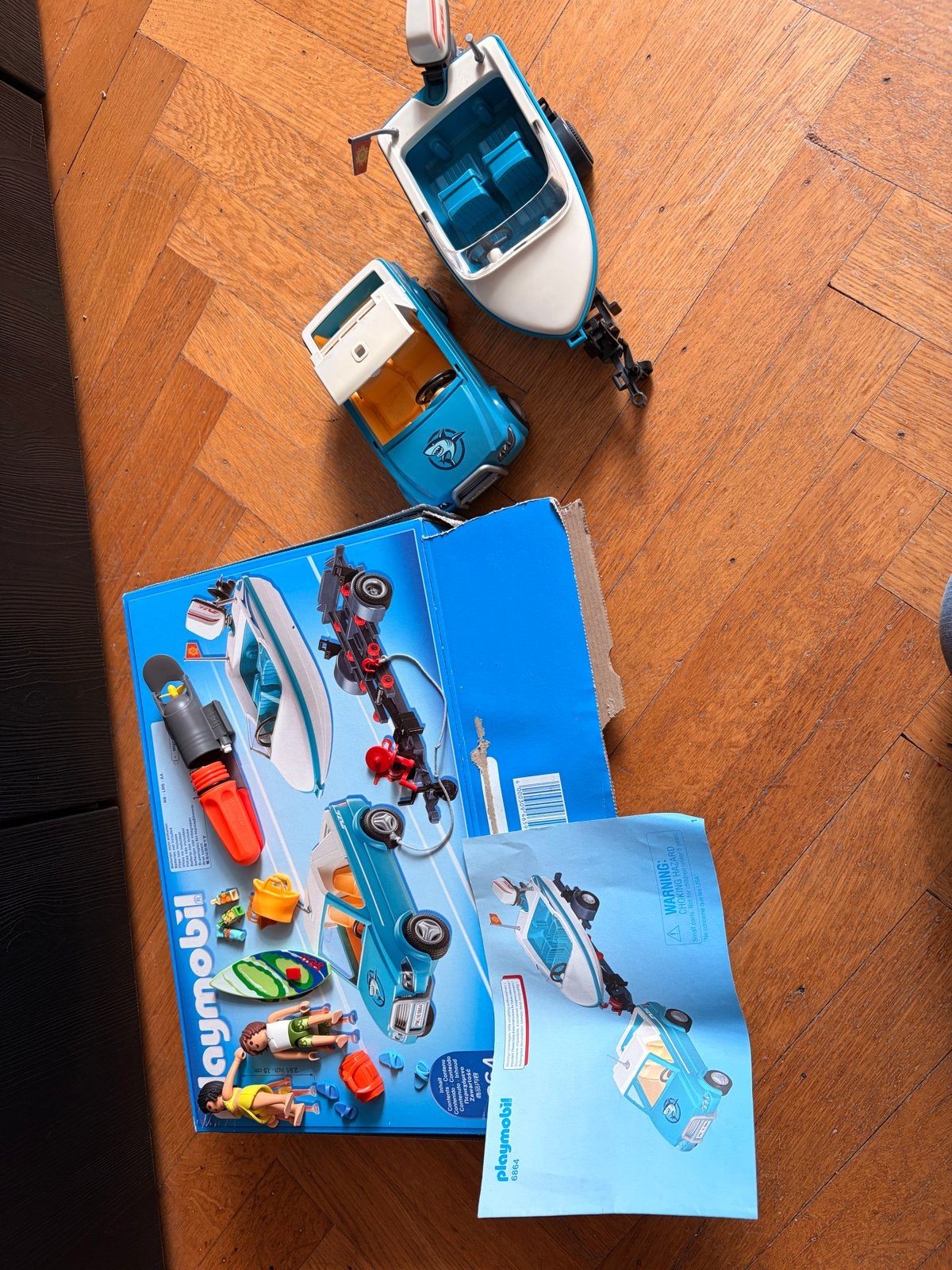 Playmobil 6864 Zomer Fun Auto met Boot en Onderwatermotor, Gebruikt, Complete set, Voertuig, Ophalen of Verzenden
