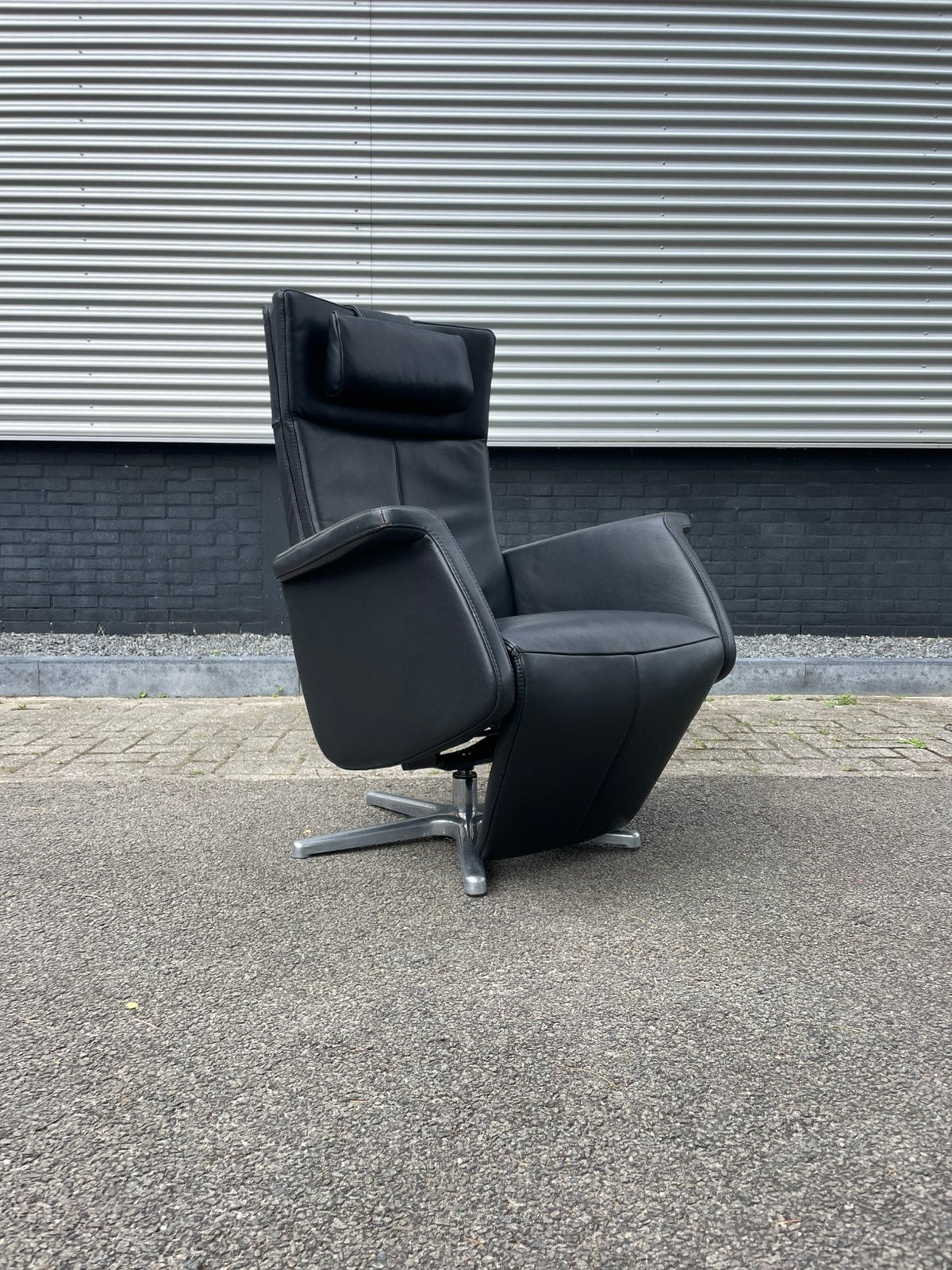Zwarte leren de toekomst relax fauteuil / relax stoel, Minder dan 75 cm, Ophalen of Verzenden, 50 tot 75 cm, A