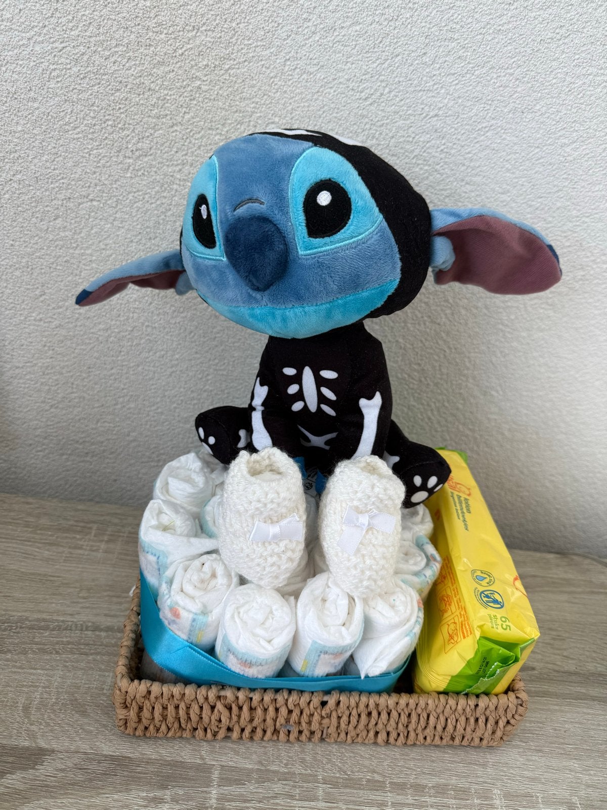 Kraamcadeau Stitch Knuffel, Luiers & Sokjes, Ophalen, Nieuw, Kraamcadeau